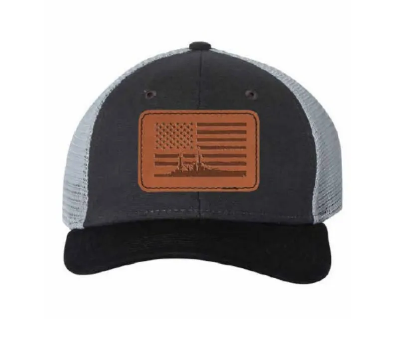 USS Arizona Patch Cap, Charcoal Gray & Black