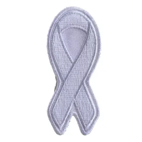 White Lung Cancer Awareness Ribbon Patch