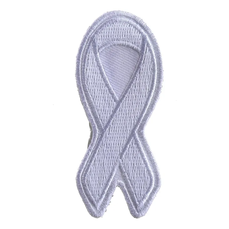 White Lung Cancer Awareness Ribbon Patch