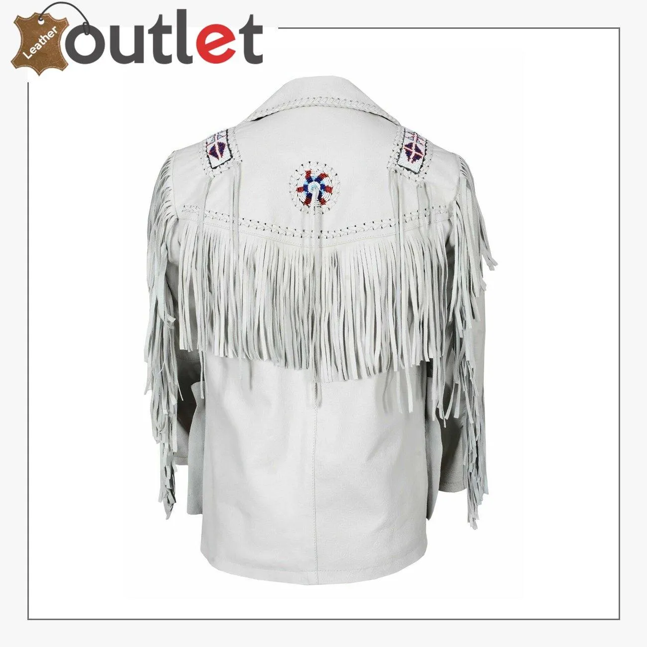 White Western Style Genuine Finished Cow Leather jacket