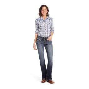 Women's Ariat R.E.A.L. Mid Rise Stretch Entwined Boot Cut Jean - Marine
