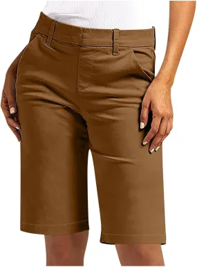 Women's Bermuda Shorts, Summer Dressy Shorts for Women Chino Straight Leg High Waisted Casual Summer