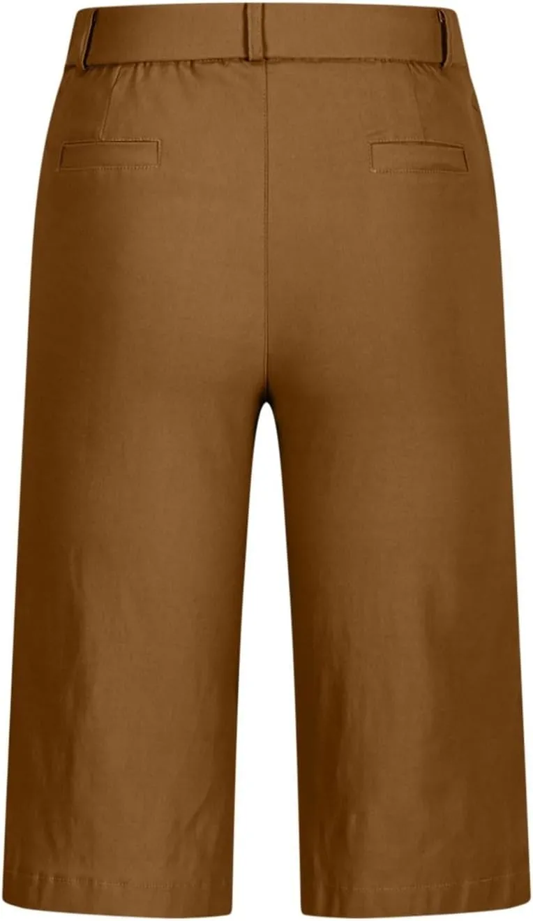 Women's Bermuda Shorts, Summer Dressy Shorts for Women Chino Straight Leg High Waisted Casual Summer