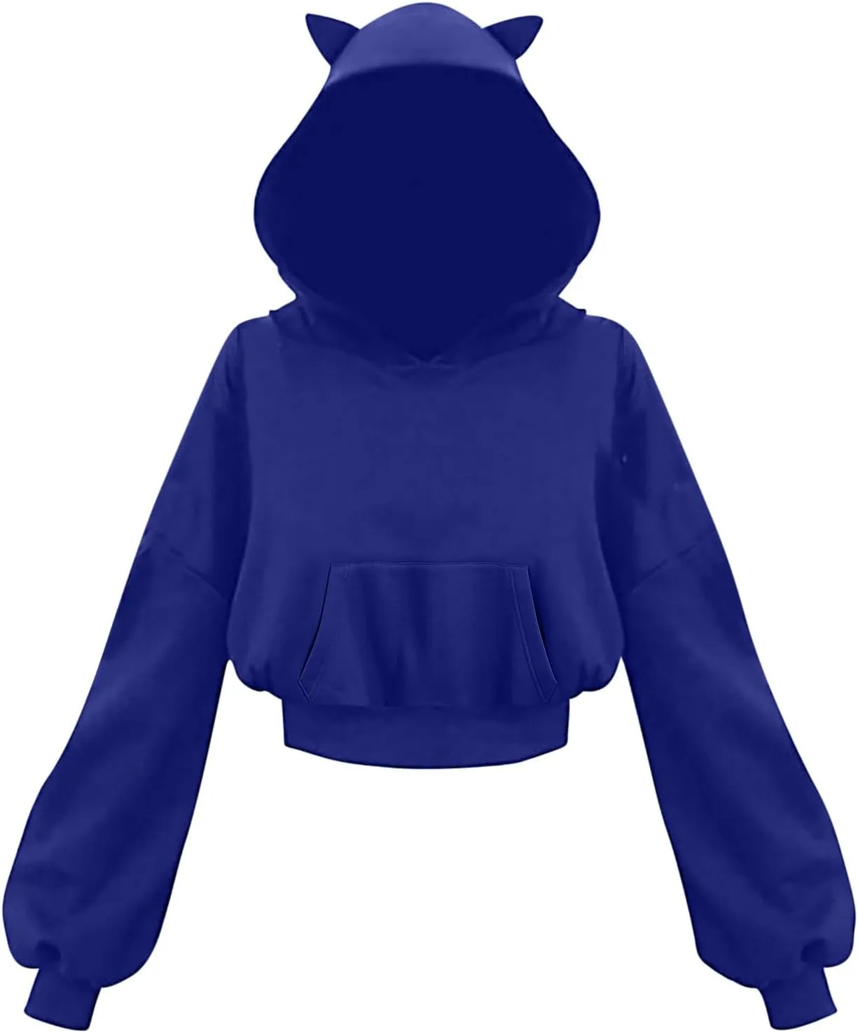 Women's Long Sleeve Hoodie Crop Tops Cute Cropped Pullover Sweatshirt Fall Outfits Gothic Clothes Teen Girls 2024