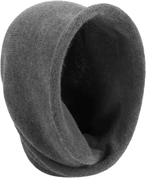 Women's Solid Color Winter Scarf Hat Combo Plush Knit Headscarf with Faux Caps