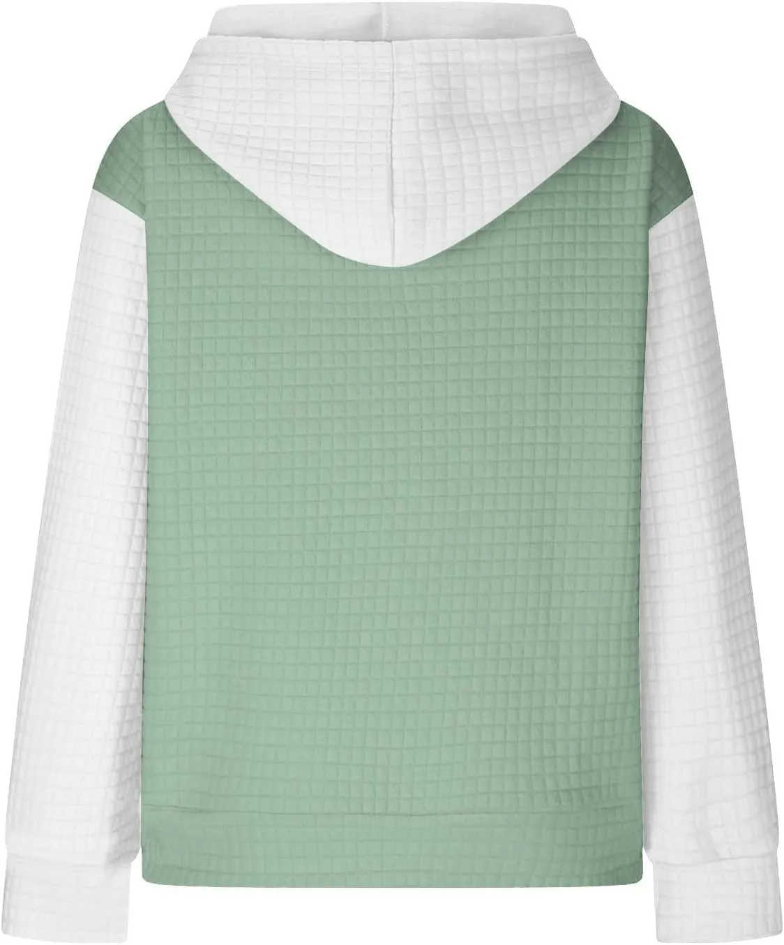 Womens Waffle Knit Hooded Sweatshirts Casual Long Sleeve Ladies Sweatshirts Tops Color Patchwork Hoodies Tops