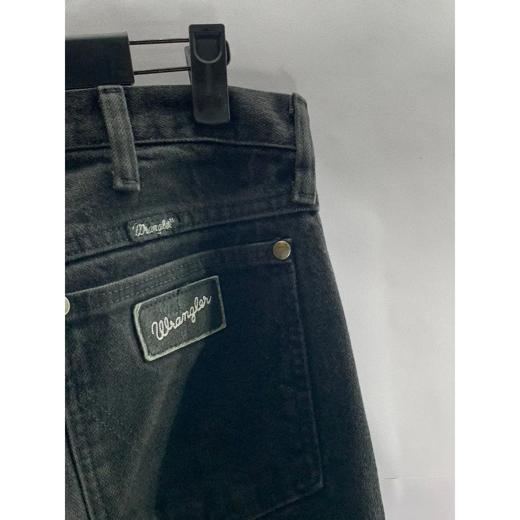 WRANGLER Men's Black Solid Relaxed Fit Comfort Flex Denim Jeans SZ 32X32
