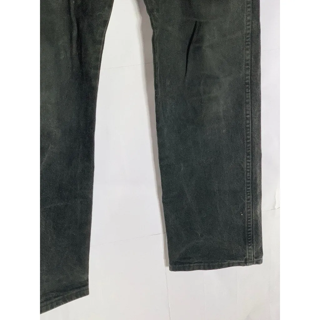 WRANGLER Men's Black Solid Relaxed Fit Comfort Flex Denim Jeans SZ 32X32