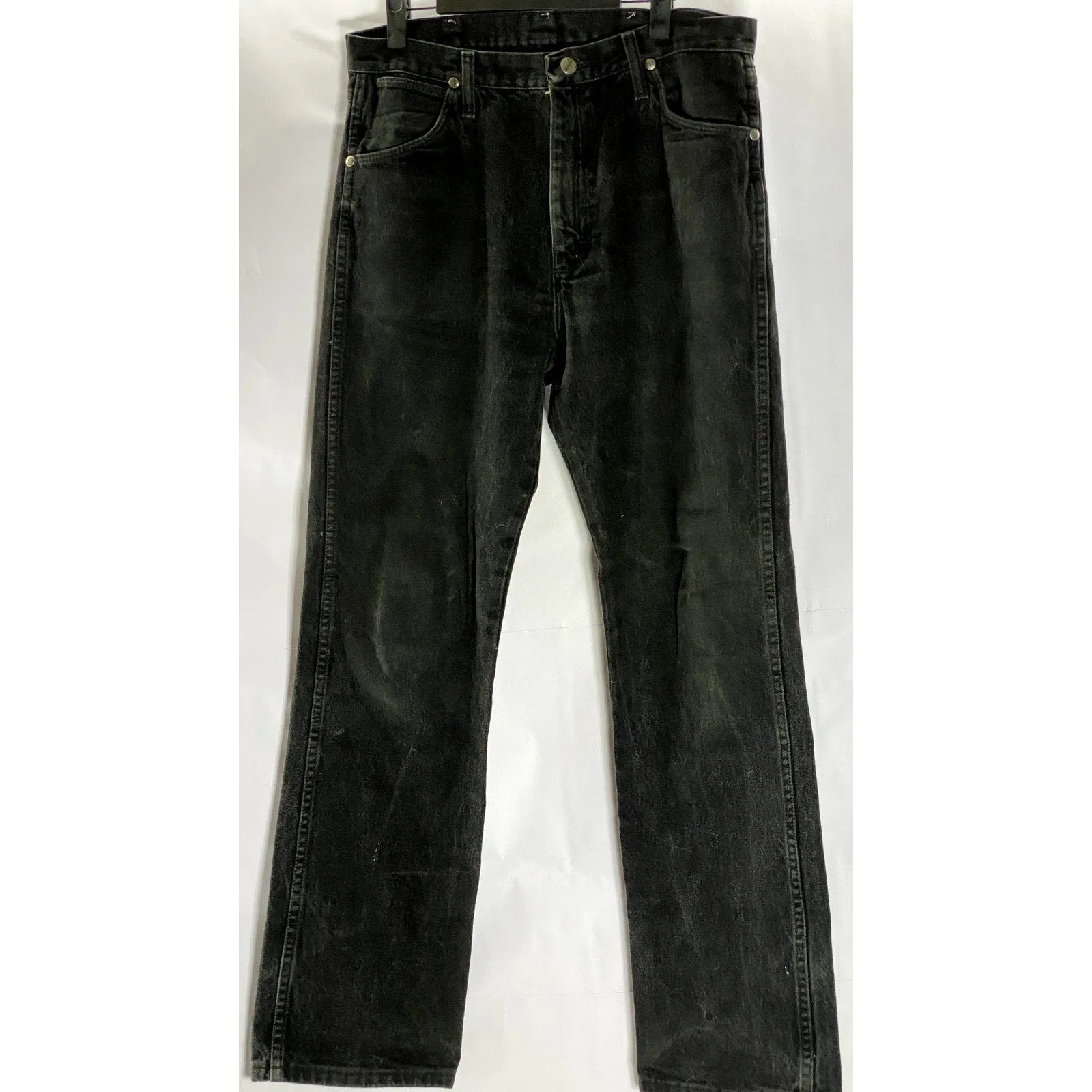 WRANGLER Men's Black Solid Relaxed Fit Comfort Flex Denim Jeans SZ 32X32