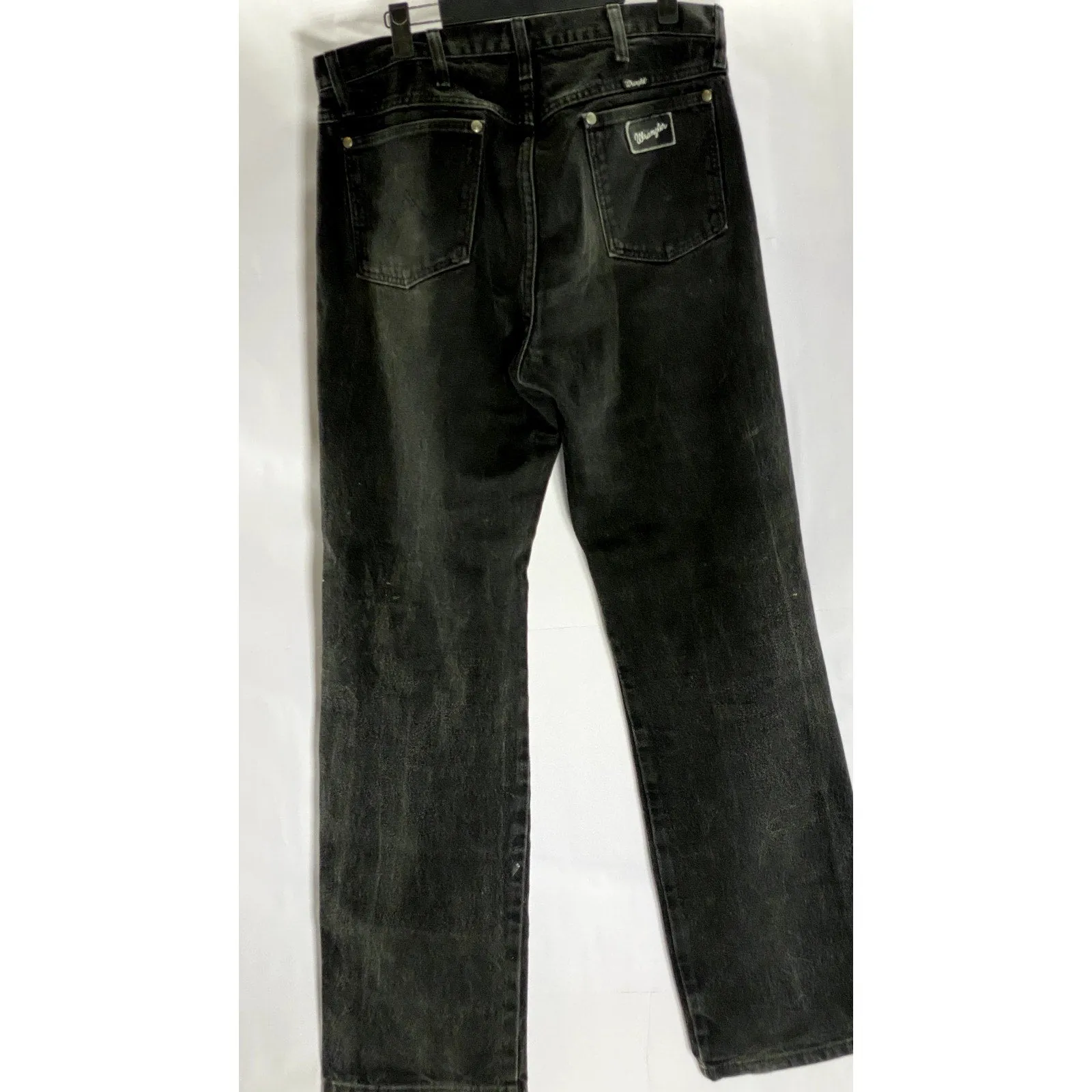 WRANGLER Men's Black Solid Relaxed Fit Comfort Flex Denim Jeans SZ 32X32