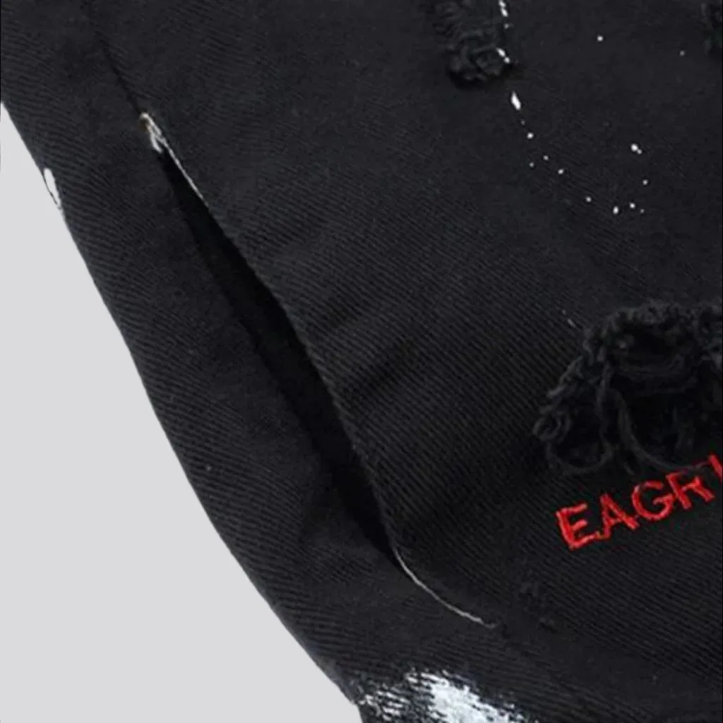 Y2k painted men's denim jacket
