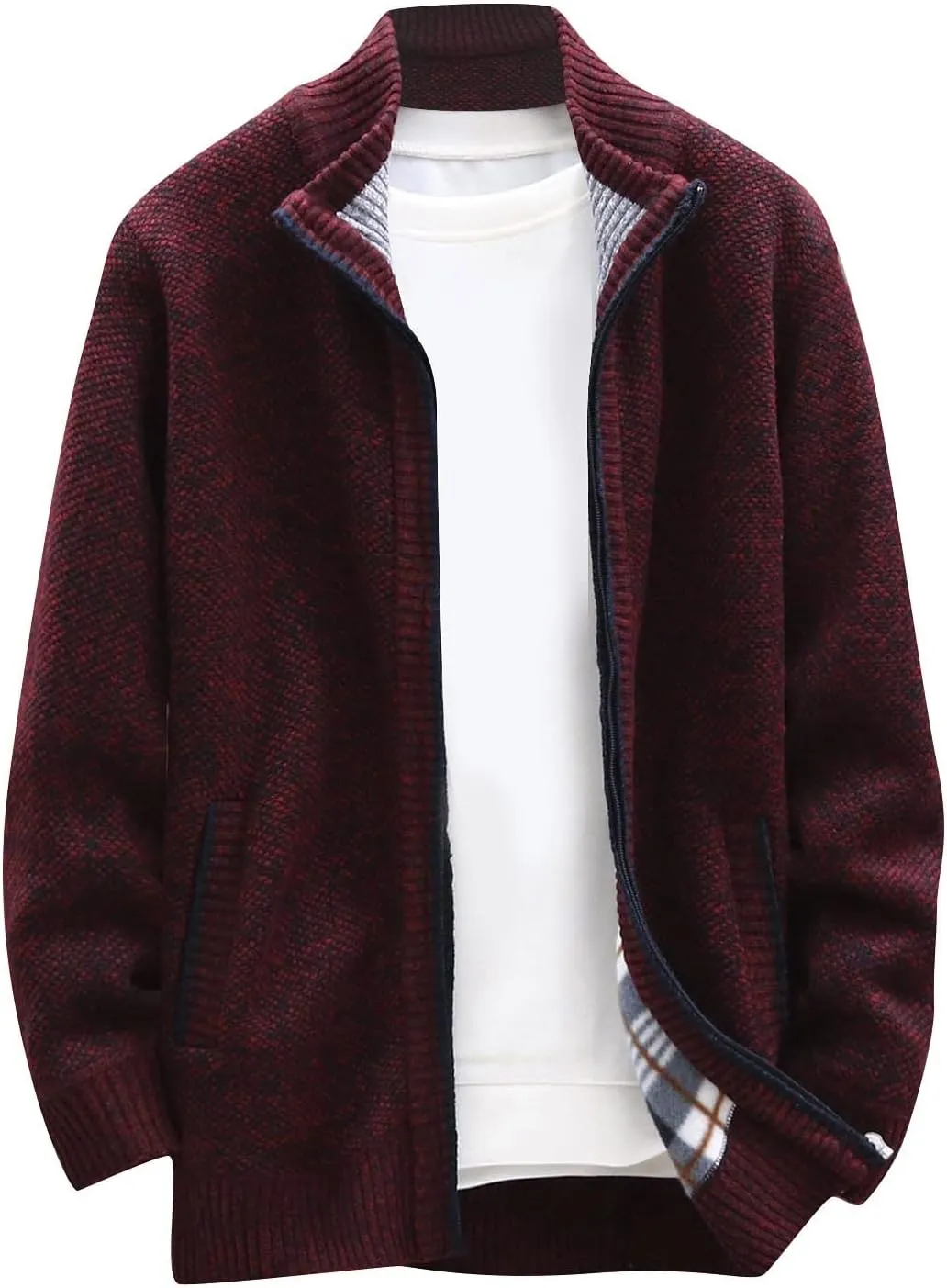 Ymosrh Mens Coats and Jackets Stylish Autumn Winter Men's Fashion Loose Cardigan Warm Lapel Hooded Jacket Sweater