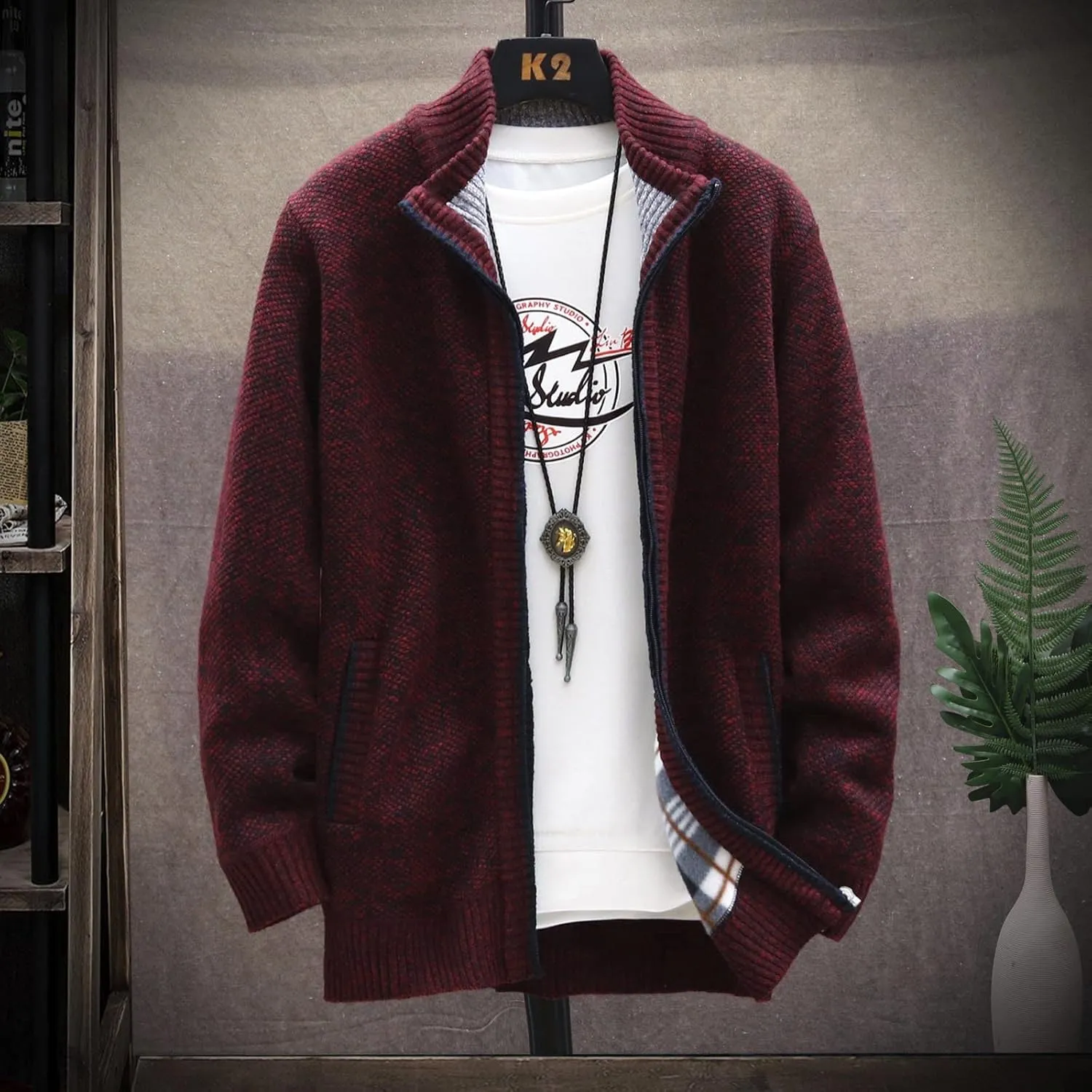 Ymosrh Mens Coats and Jackets Stylish Autumn Winter Men's Fashion Loose Cardigan Warm Lapel Hooded Jacket Sweater