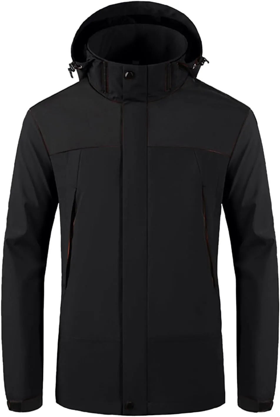 Zeiyignr Men's Waterproof Ski Snow Jacket Lightweight Rain Jacket with Hood Mountain Hiking Windbreakers Casual Parka Coats