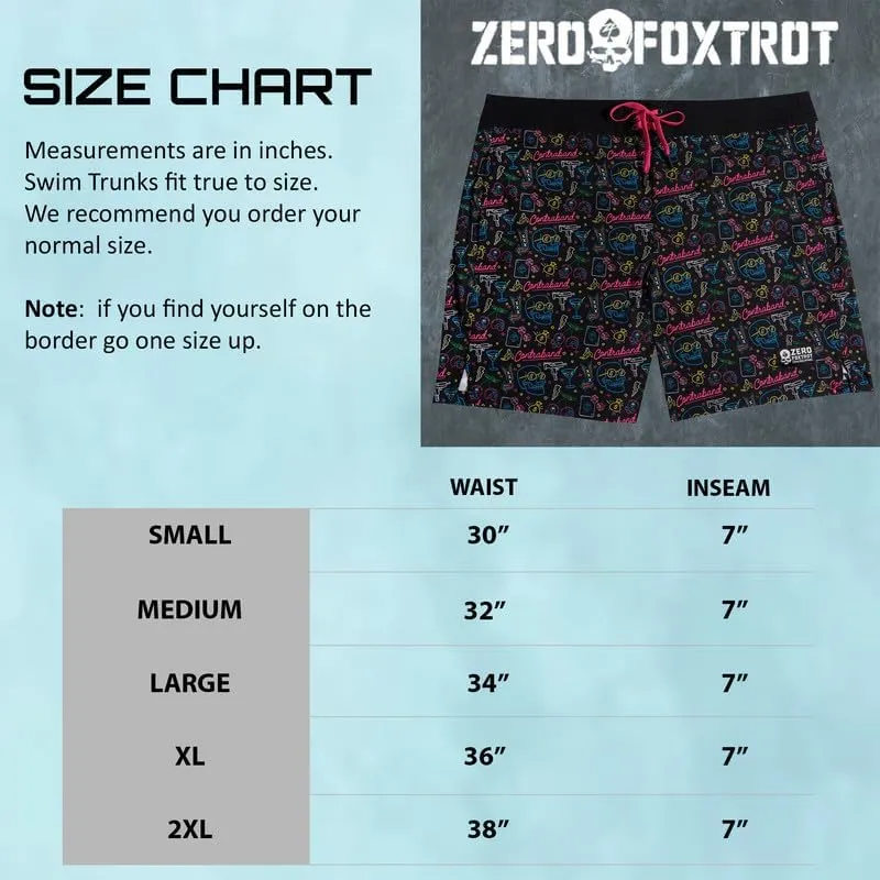 Zero Foxtrot Mens Swimwear, Swim Trunks and Board Shorts, Fast Drying, UPF 50  | 5 and 7 Inch Inseam, SM – XXL